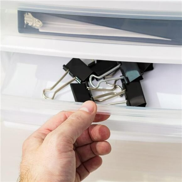 3 Drawer Desktop Organizer Plastic Storage for Office Art Craft Supplies White - Picture 6 of 7